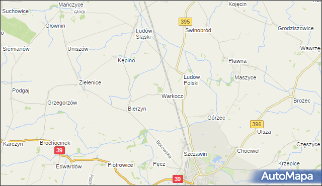 mapa Warkocz gmina Strzelin, Warkocz gmina Strzelin na mapie Targeo