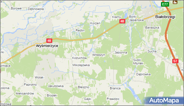 mapa Witaszyn, Witaszyn na mapie Targeo