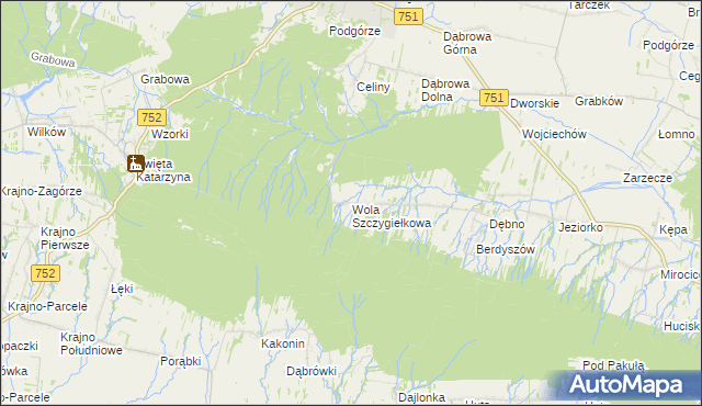 mapa Wola Szczygiełkowa, Wola Szczygiełkowa na mapie Targeo