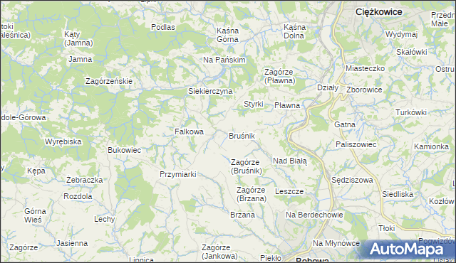 mapa Bruśnik, Bruśnik na mapie Targeo