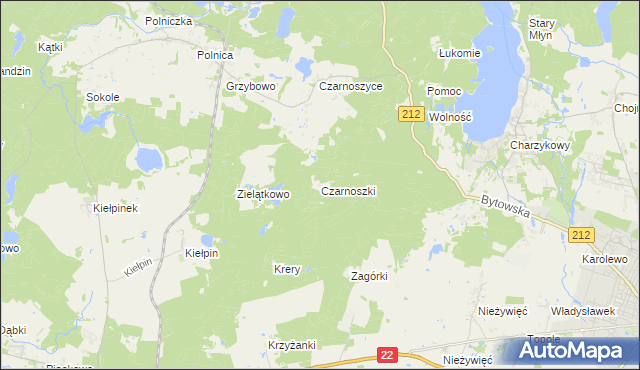 mapa Czarnoszki, Czarnoszki na mapie Targeo