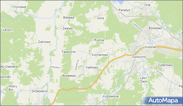 mapa Kochanowo gmina Luzino, Kochanowo gmina Luzino na mapie Targeo