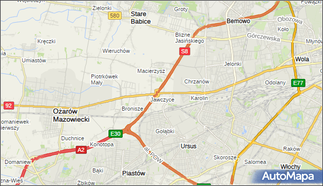 mapa Mory gmina Ożarów Mazowiecki, Mory gmina Ożarów Mazowiecki na mapie Targeo