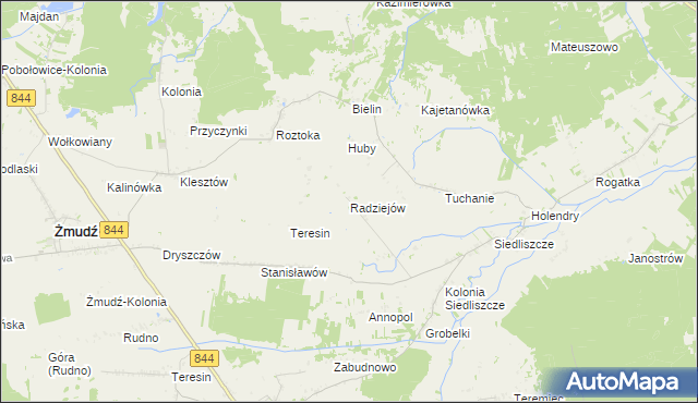 mapa Radziejów gmina Dubienka, Radziejów gmina Dubienka na mapie Targeo
