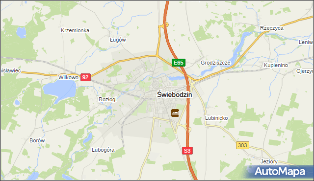 mapa Świebodzin, Świebodzin na mapie Targeo