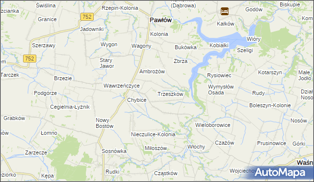 mapa Trzeszków, Trzeszków na mapie Targeo