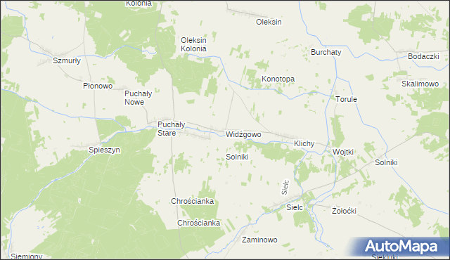 mapa Widźgowo, Widźgowo na mapie Targeo