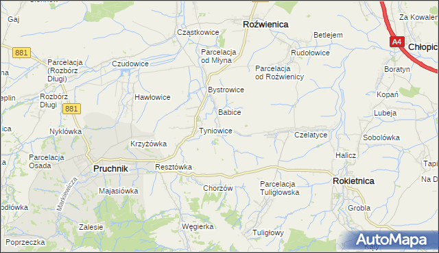 mapa Więckowice gmina Roźwienica, Więckowice gmina Roźwienica na mapie Targeo