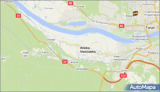 mapa Wielka Nieszawka, Wielka Nieszawka na mapie Targeo