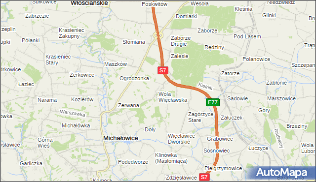 mapa Wola Więcławska, Wola Więcławska na mapie Targeo