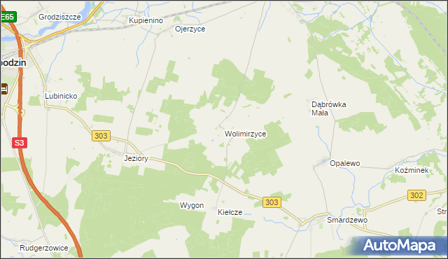 mapa Wolimirzyce, Wolimirzyce na mapie Targeo