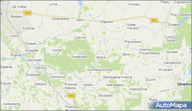 mapa Wólka gmina Skrwilno, Wólka gmina Skrwilno na mapie Targeo