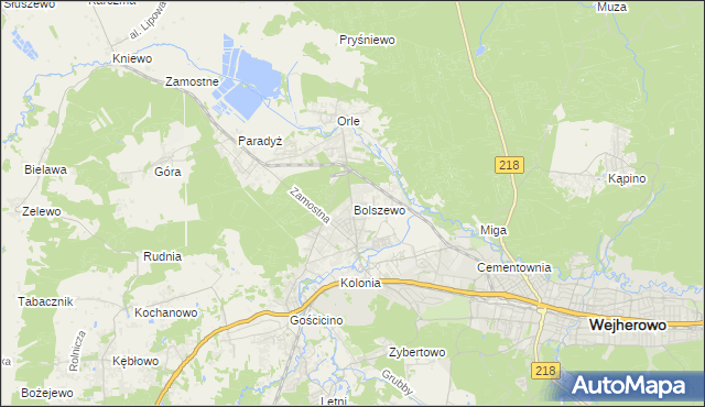 mapa Bolszewo, Bolszewo na mapie Targeo