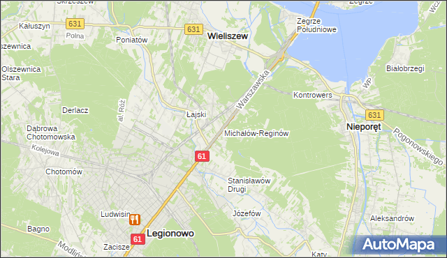 mapa Michałów-Reginów, Michałów-Reginów na mapie Targeo