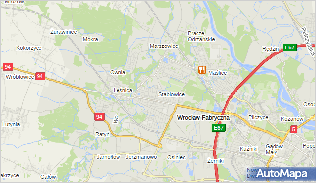 mapa Stabłowice, Stabłowice na mapie Targeo