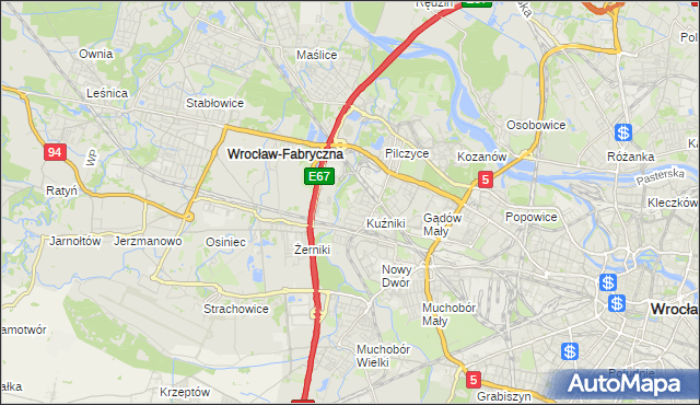 mapa Fabryczna, Fabryczna na mapie Targeo