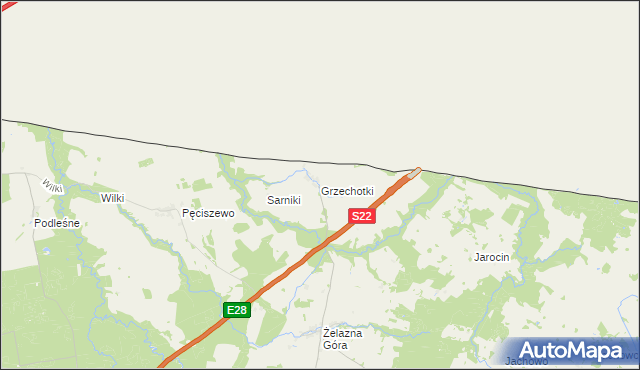 mapa Grzechotki, Grzechotki na mapie Targeo