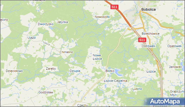 mapa Nowe Łozice, Nowe Łozice na mapie Targeo