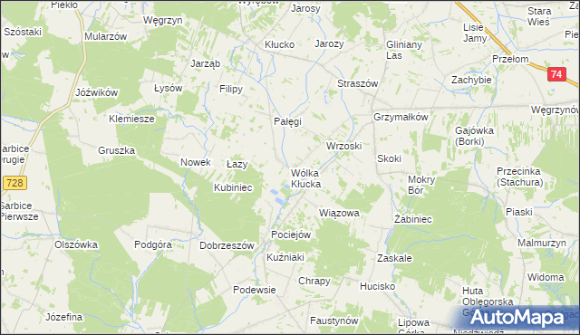 mapa Wólka Kłucka, Wólka Kłucka na mapie Targeo