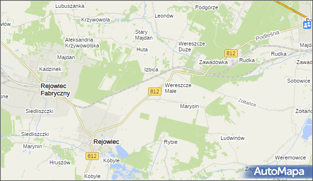 mapa Adamów gmina Rejowiec, Adamów gmina Rejowiec na mapie Targeo