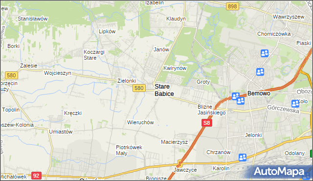 mapa Babice Nowe, Babice Nowe na mapie Targeo