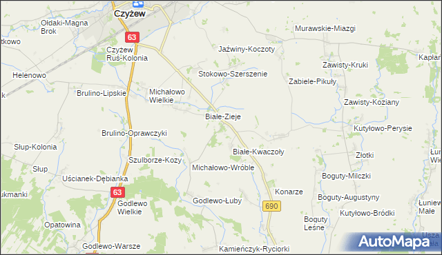 mapa Białe-Szczepanowice, Białe-Szczepanowice na mapie Targeo