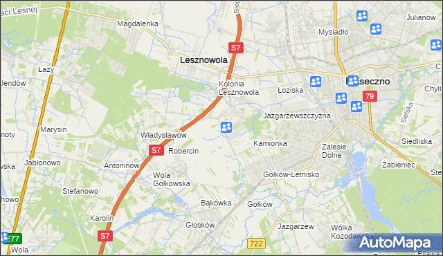 mapa Bobrowiec gmina Piaseczno, Bobrowiec gmina Piaseczno na mapie Targeo