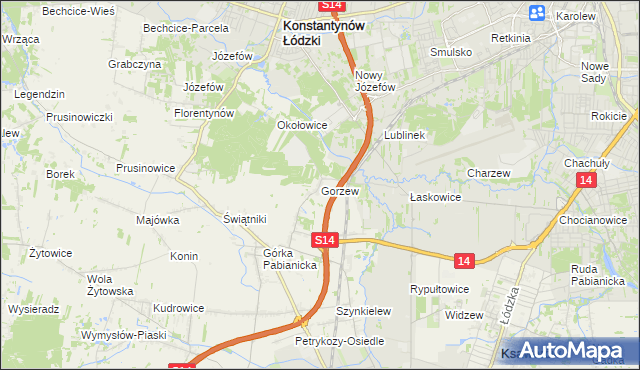 mapa Gorzew, Gorzew na mapie Targeo