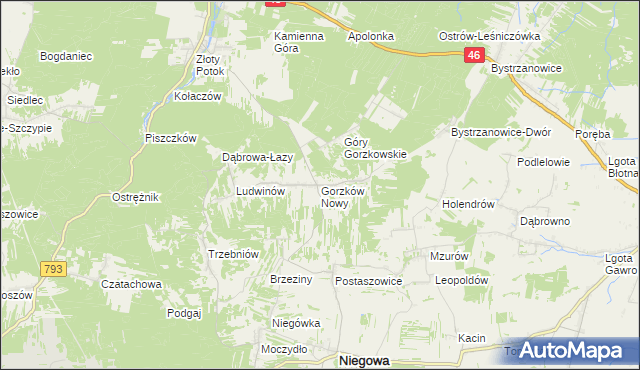 mapa Gorzków Nowy, Gorzków Nowy na mapie Targeo