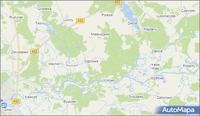 mapa Grodzewo, Grodzewo na mapie Targeo