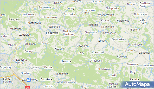 mapa Jaworzna, Jaworzna na mapie Targeo