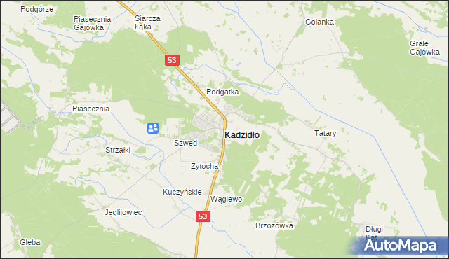 mapa Kadzidło, Kadzidło na mapie Targeo
