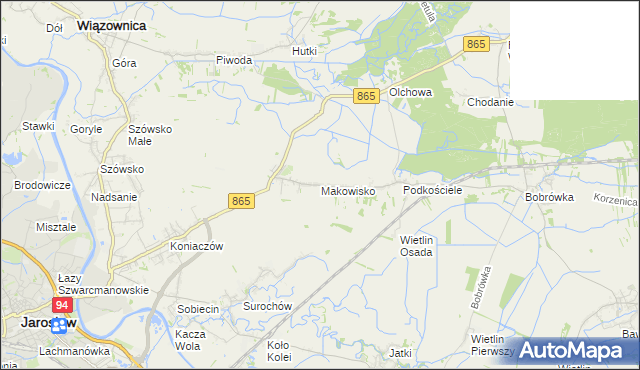 mapa Makowisko gmina Jarosław, Makowisko gmina Jarosław na mapie Targeo