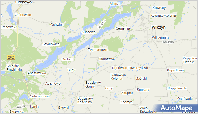 mapa Marszewo gmina Kleczew, Marszewo gmina Kleczew na mapie Targeo