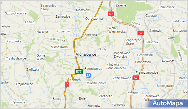 mapa Masłomiąca, Masłomiąca na mapie Targeo