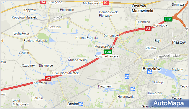 mapa Moszna-Parcela, Moszna-Parcela na mapie Targeo