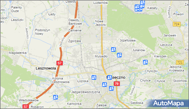mapa Mysiadło, Mysiadło na mapie Targeo