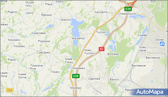 mapa Nowy Tuchom, Nowy Tuchom na mapie Targeo