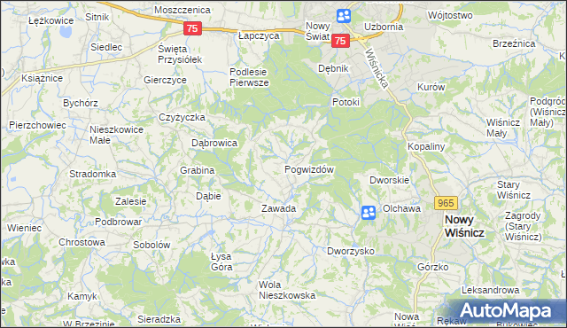 mapa Pogwizdów gmina Bochnia, Pogwizdów gmina Bochnia na mapie Targeo