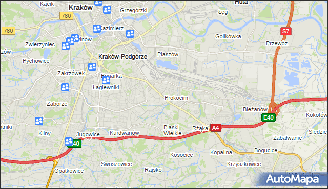 mapa Prokocim, Prokocim na mapie Targeo