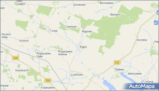 mapa Rąbiń, Rąbiń na mapie Targeo