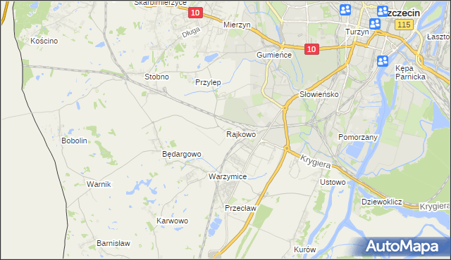 mapa Rajkowo, Rajkowo na mapie Targeo