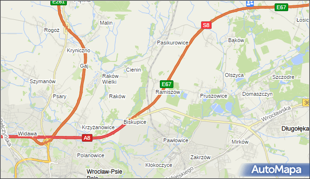 mapa Ramiszów, Ramiszów na mapie Targeo