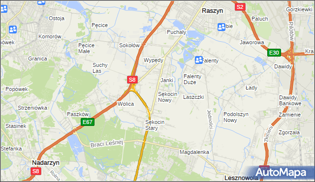 mapa Sękocin Nowy, Sękocin Nowy na mapie Targeo