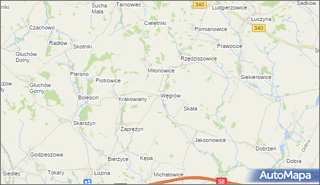 mapa Węgrów gmina Długołęka, Węgrów gmina Długołęka na mapie Targeo