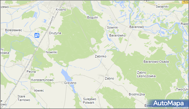 mapa Żabinko, Żabinko na mapie Targeo