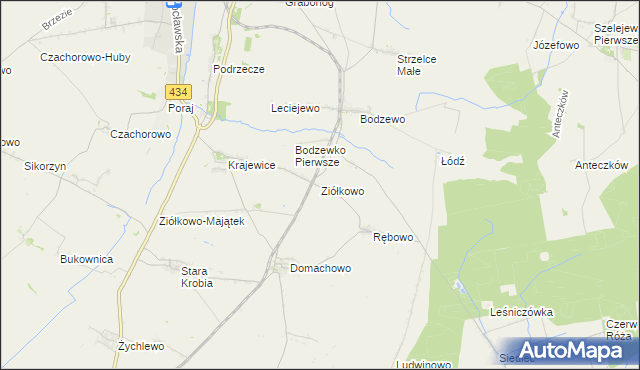 mapa Ziółkowo gmina Gostyń, Ziółkowo gmina Gostyń na mapie Targeo