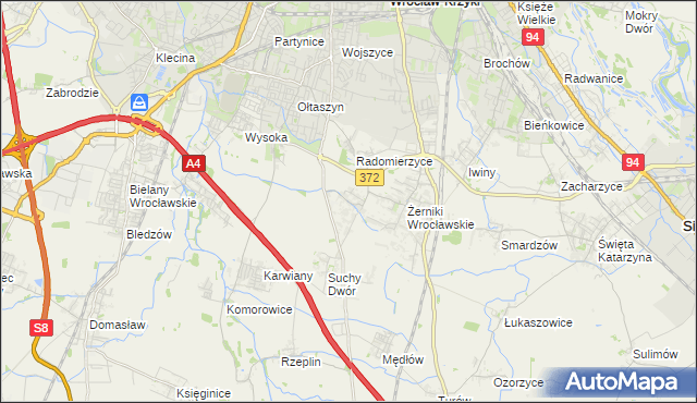 mapa Biestrzyków, Biestrzyków na mapie Targeo