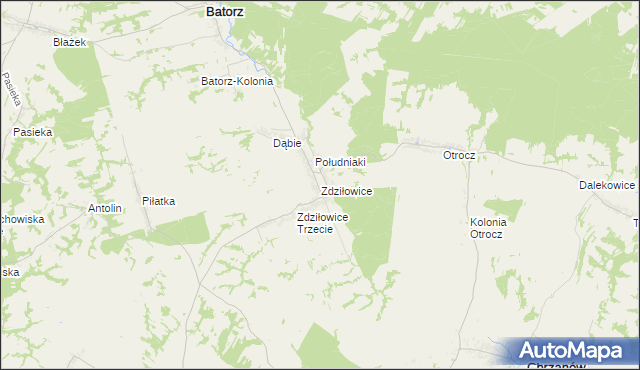 mapa Zdziłowice, Zdziłowice na mapie Targeo