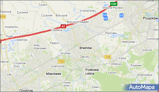 mapa Brwinów, Brwinów na mapie Targeo